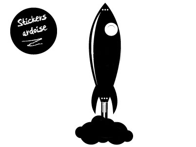 Sticker ardoise : fusée pour les garçons