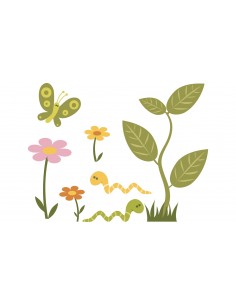 Stickers Jungle & Savane,Sticker muraux: Fleurs et papillons