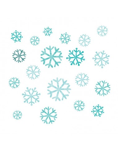 Stickers Polaire,Sticker Frise: 20 Flocons Bleus