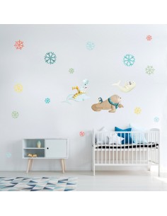 Stickers Polaire,Sticker Frise: 20 Flocons Multicolores 2