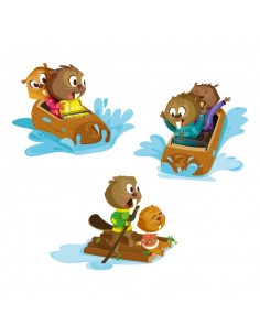 Stickers Forêt,Sticker forêt: Frise jeux d'eau