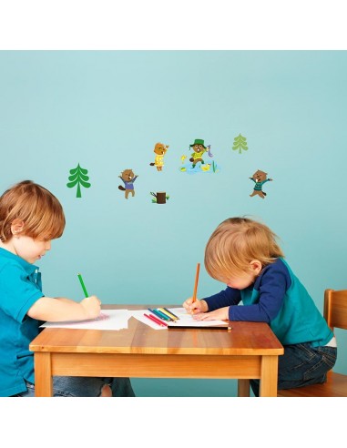 Stickers Forêt,Sticker Forêt: Frise castors pêcheurs Stickers Forêt,Sticker Forêt: Frise castors pêcheurs