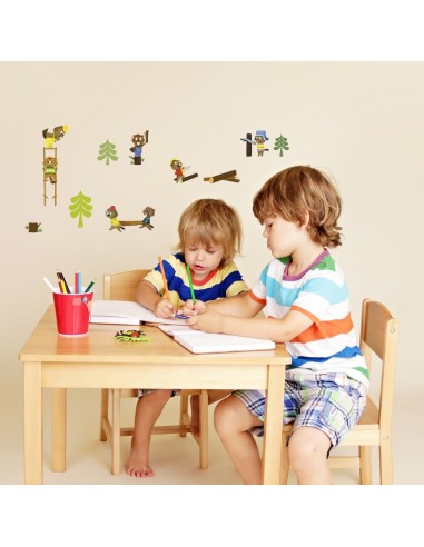 Stickers Forêt,Sticker Forêt: Frise castors bûcherons Stickers Forêt,Sticker Forêt: Frise castors bûcherons