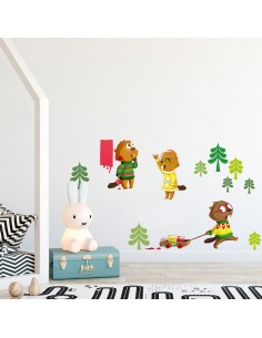 Stickers Forêt,Sticker enfant: Castor à lunettes 2