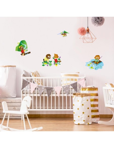 Stickers Forêt,Sticker enfant: 2 castors amoureux