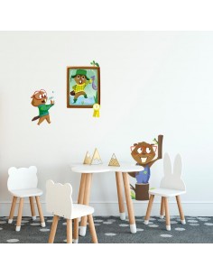Stickers Forêt,Sticker enfant: Trophée de pêche castor 2