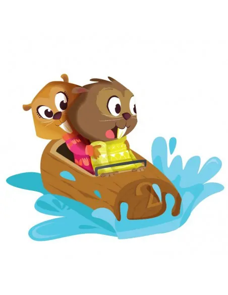 Stickers Forêt,Sticker enfant: Castors rafting