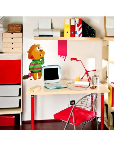 Stickers Forêt enfant: Castor peintre Stickers Forêt enfant: Castor peintre