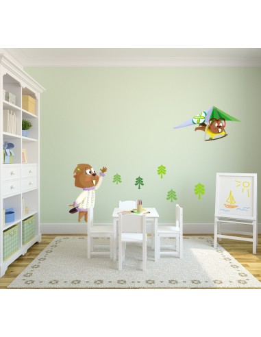 Stickers Forêt,Sticker enfant: Castor fille Stickers Forêt,Sticker enfant: Castor fille