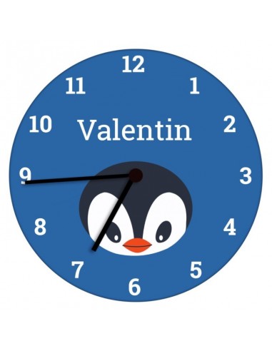 Horloges,Horloge enfant prénom: pingouin