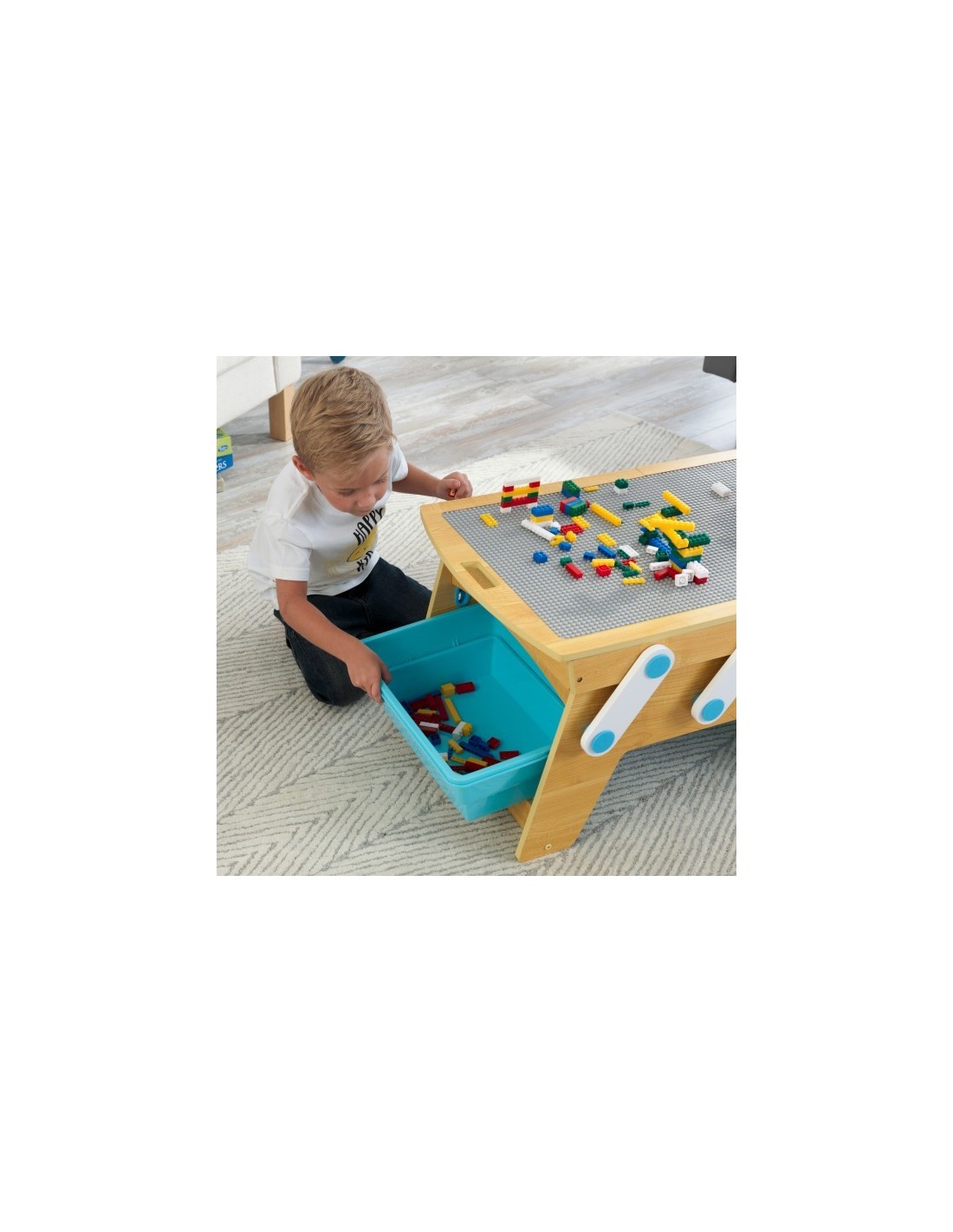KidKraft Table d'activités en bois pour enfants à jeu de briques