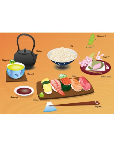 Set de table,Set de table enfant: repas japonais