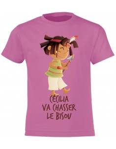 vêtements enfant,T-shirt personnalisable enfant fille: indienne