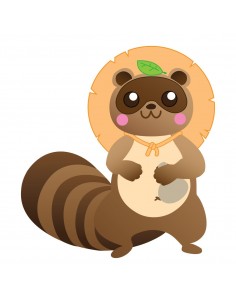 Stickers Monde,Sticker enfant japon: Tanuki