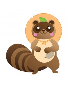 Stickers Monde,Sticker enfant japon: Tanuki