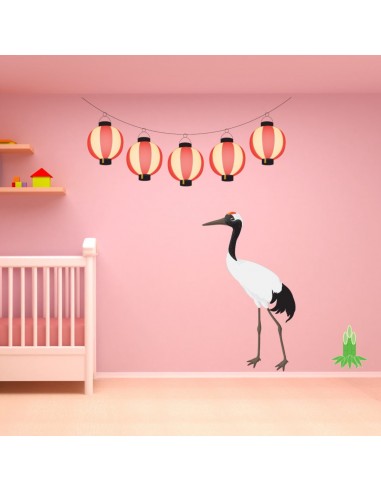 Stickers Monde,Sticker enfant japon: cinq lanternes japonaises Stickers Monde,Sticker enfant japon: cinq lanternes japonaises