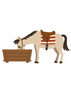 Stickers Indiens & Cowboys,Sticker enfant: cheval qui boit