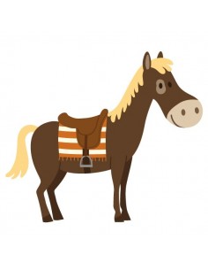 Stickers Indiens & Cowboys,Sticker cowboy: cheval marron