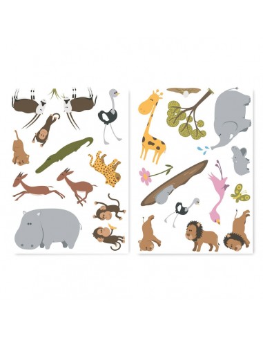 Stickers Bébé,Sticker Bébé: petite frise de 25 Stickers Savane Stickers Bébé,Sticker Bébé: petite frise de 25 Stickers Savane