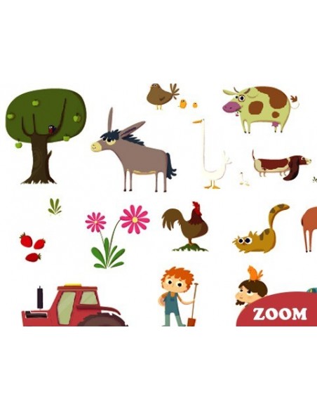 Stickers Ferme,Planche Géante: 46 stickers de la Ferme