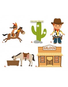 Stickers Indiens & Cowboys,Kit Stickers: Cowboys 2