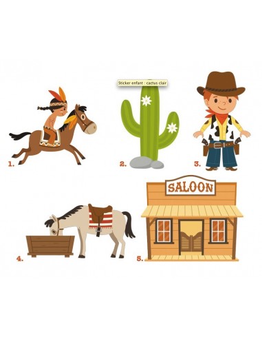 Stickers Indiens & Cowboys,Kit Stickers: Cowboys Stickers Indiens & Cowboys,Kit Stickers: Cowboys