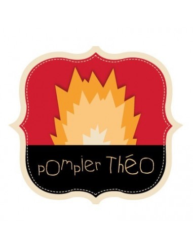 Stickers Pompier,Sticker Prénom à personnaliser: Écusson Feu