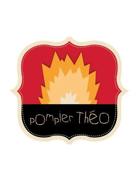 Stickers Pompier,Sticker Prénom à personnaliser: Écusson Feu