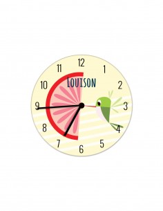 Horloges,Horloge enfant personnalisable: Pioupiou pamplemousse