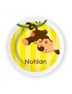Vaisselle personnalisée,Assiette enfant prénom: Singe