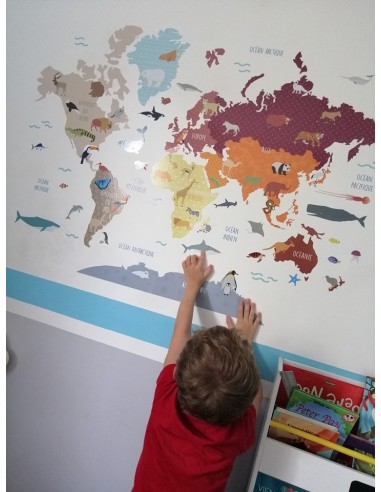 Grande carte du monde en sticker Grande carte du monde en sticker