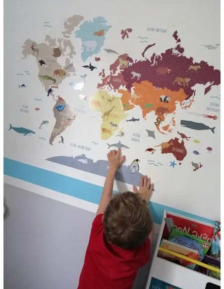 Grande carte du monde en sticker