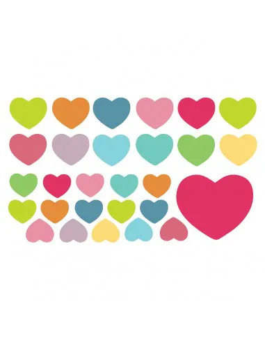 Stickers Graphiques,Stickers muraux: Coeurs couleurs