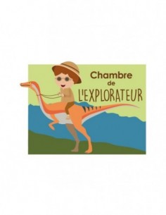 Chambre Enfant Bleu,Sticker de porte enfant: Explorateur