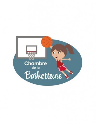 Plaques de porte,Sticker de porte Enfant: Basketteuse