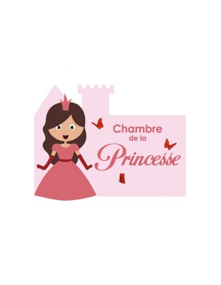 Chambre Princesse,Sticker de porte Enfant: Princesse
