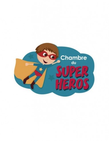 Chambre Enfant Bleu,Sticker de porte Enfant: Super Héros