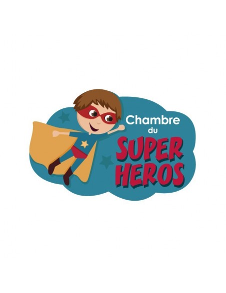 Chambre Enfant Bleu,Sticker de porte Enfant: Super Héros