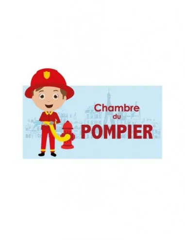 Chambre Pompiers,Sticker de porte Enfant: Pompier