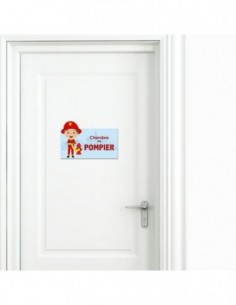 Chambre Pompiers,Sticker de porte Enfant: Pompier 2