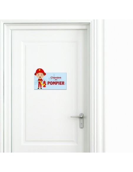 Chambre Pompiers,Sticker de porte Enfant: Pompier