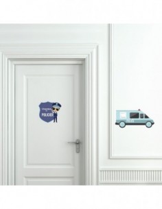 Autres Décorations,Sticker de porte Enfant: Policier 2
