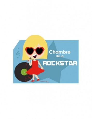 Autres Décorations,Sticker de porte Enfant: Rockstar Fille