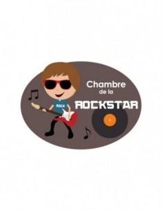Autres Décorations,Sticker de porte Enfant: Rockstar Garçon