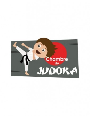 Chambre Enfant Rouge,Sticker de porte Enfant: Judoka