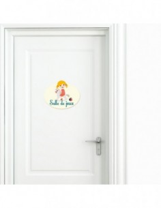 Plaques de porte,Sticker de porte Enfant: Salle de jeux fille 2
