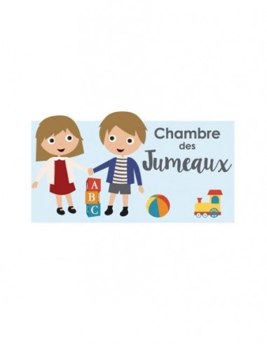 Chambre Enfant Bleu,Sticker de porte Enfant: Jumeaux