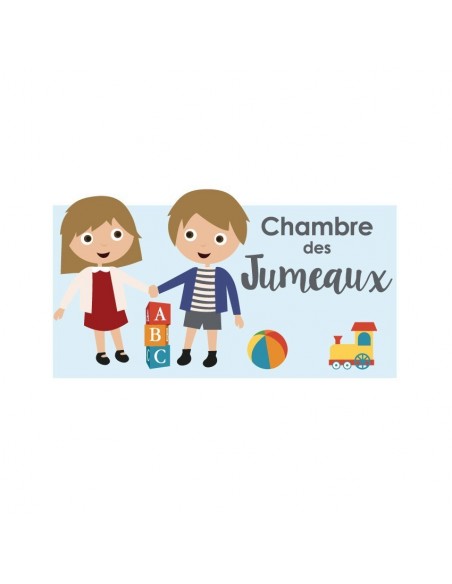 Chambre Enfant Bleu,Sticker de porte Enfant: Jumeaux