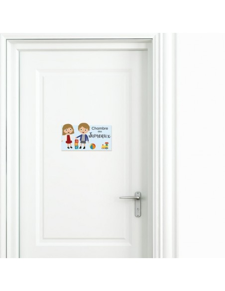 Chambre Enfant Bleu,Sticker de porte Enfant: Jumeaux