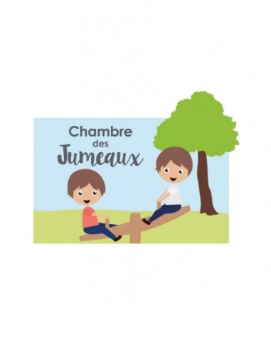 Chambre Enfant Bleu,Sticker de porte Enfant: Jumeaux